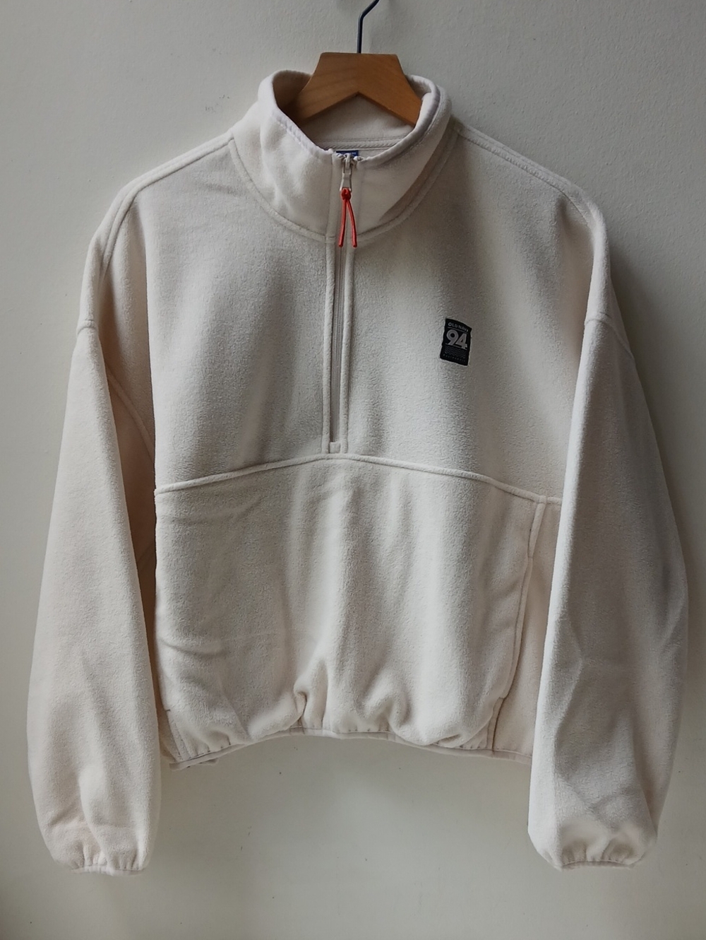 Old Navy 1/2 Zip Pullover Fleece Ivory Women's Large